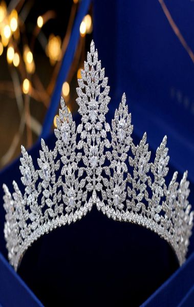 

highend luxury european head jewelry crown bride wedding zircon grand crown wedding dress accessories temperament jewelry7456469, Silver