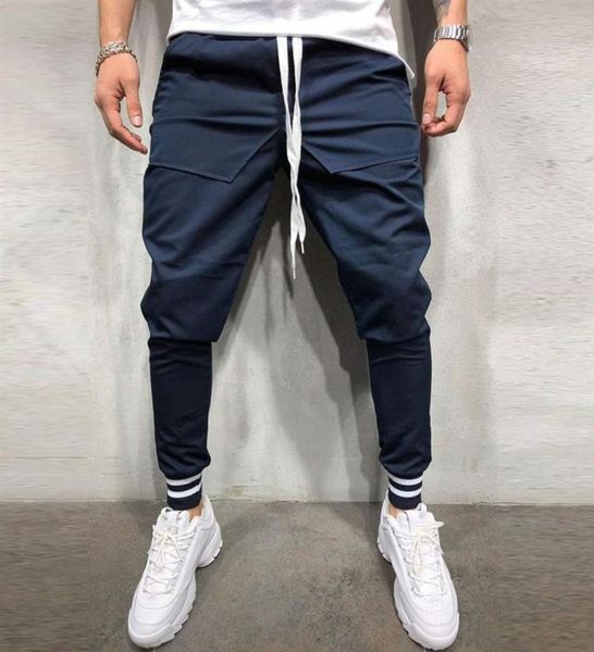 

men joggers pants athletic sweatpants gym workout slim cotton harem cargo p28126962649, Black