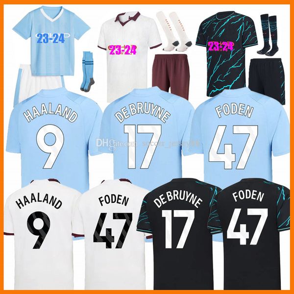 

soccer jerseys haaland 23 24 de bruyne phillips mans cities grealish ferran mahrez foden bernardo joao cancelo z rodrigo football shirt men, Black;yellow