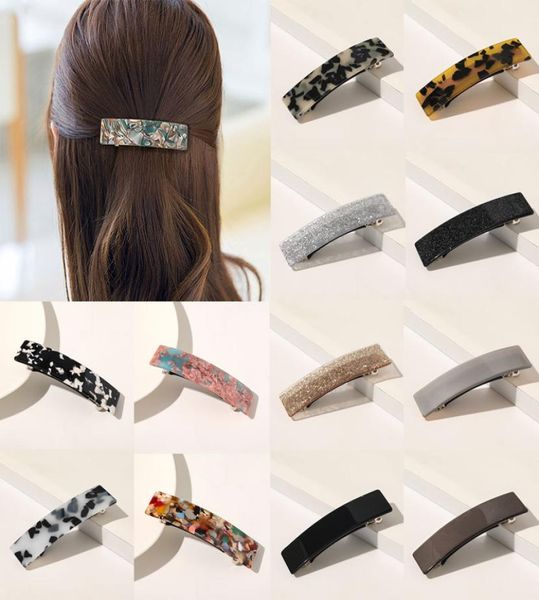

vintage hair clips for women leopard marble geometric hairpins retangle acetate barrette hairpins girls hair accessories7499011, Golden;silver