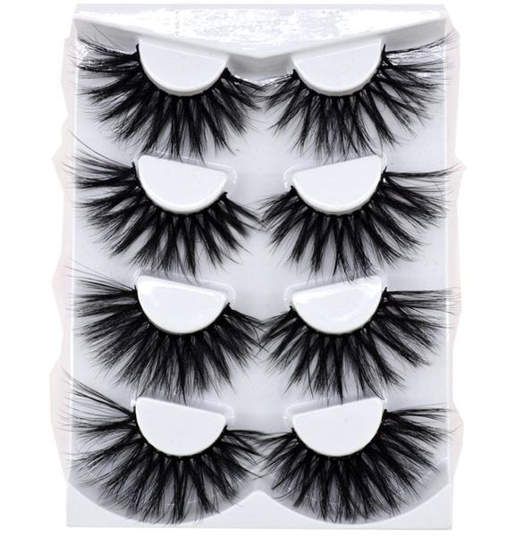 

new 4 pairs 3d mink lashes 25mm natural false eyelashes dramatic volume fake lashes makeup eyelash extension silk eyelashes mdr061772742