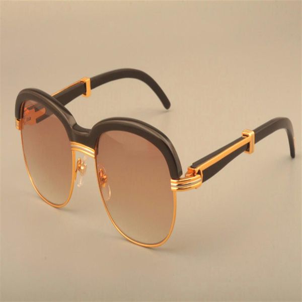 

2019 retro fashion natural black horns mirror legs sunglasses fashion horns eyebrow sunglasses 1116728 size 58-18-1321z, White;black