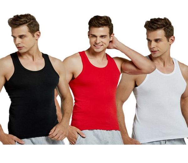 

3pcspack mens tank gym workout male undershirt cotton vest singlet summer sleeveless bodybuilding shirt undershirts9076326, Black;brown