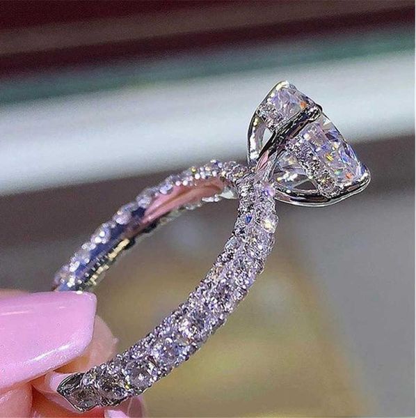 

womens diamond ring romantic zircon shining round stone wedding bridal fashion jewelry engagement, Slivery;golden