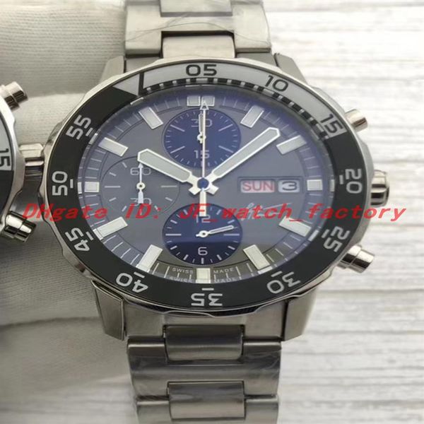 

luxusuhr iw376706 cousteau watches japan quartz movement chronograph day date sports two-tone grey dial metal band reloj de lujo274x, Slivery;brown