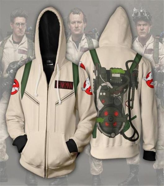 

men039s hoodies men ghostbusters spengler 3d printed hoodies casual zipper hoodie cosplay zip up9171214, Black