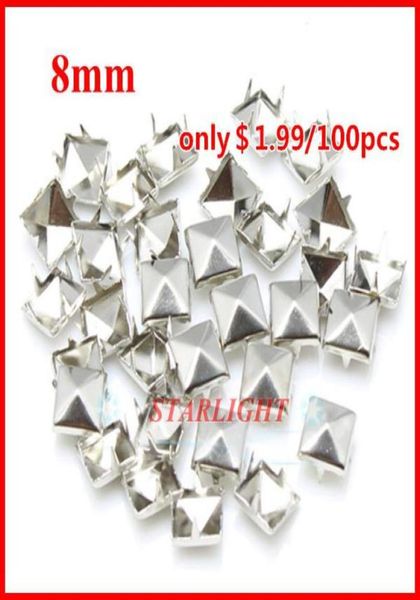 

sewing notions or tools studs and spikes 8mm pyramid stud silver punk rock diy rivet spike 1000pcslot3792687, Black