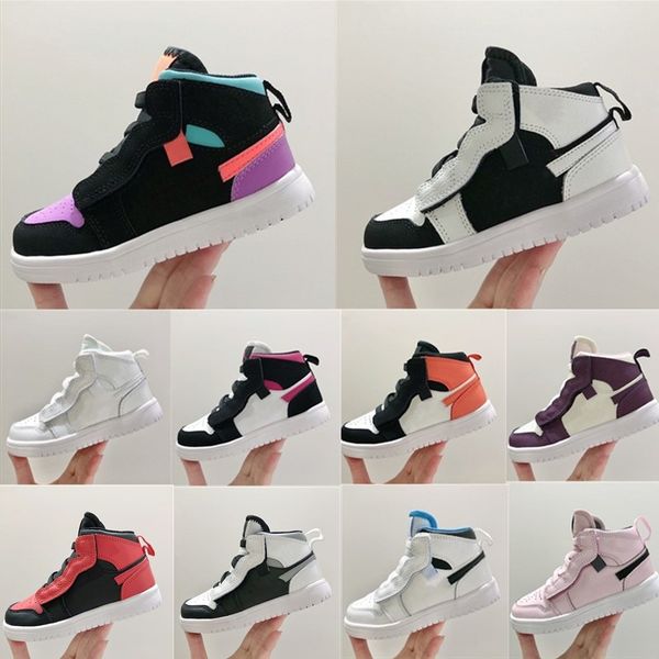 

toddler jumpman 1s shoes kids sneakers basketball children 1 boys girls trainers athletic outdoor sneaker infants, Black
