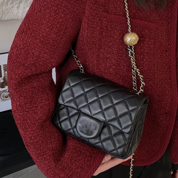 

r handbags caviar shoulder bag woc wallet mirror quality classic flap clutch white leather women channel bags lady pink bags designer bag wi