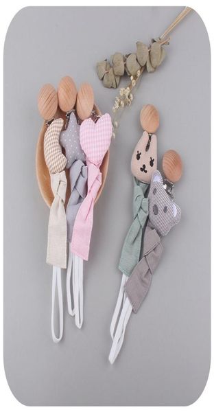 

baby pacifier holders chain personalized wood dummy clips animal stuffed toy newborn nipples cotton nipple chains m37213759131