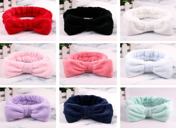 

women turban headband headbands headwrap girls bow hairband hair bands coral fleece wash face makeup headwear fashion hair accesso5913636, Silver