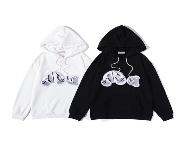 

new fashion hoodie broken bear sweatshirt teddy bear trendy terry explosion sweater style men and women5109347, Black