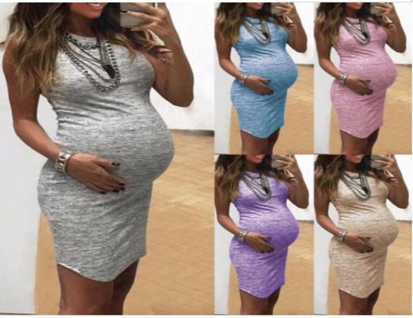 

sleeveless round neck vest pregnant woman pencil dress european and american new fashion dress9462280, Black;gray