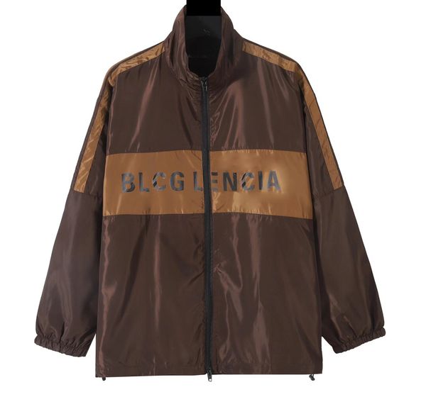 

blcg lencia mens jackets windbreaker zip hooded stripe outerwear quality hip hop designer coats fashion spring and autumn parkas brand cloth, Black;brown