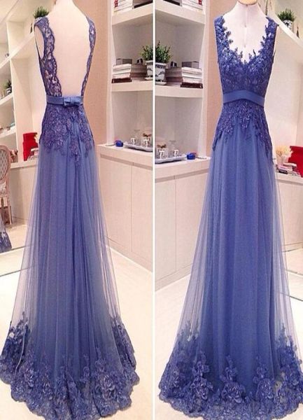 

prom dresses 2017 a line deep v neck bow appliques sheer tulle back evening dresses vestidos de novia4804525, Black
