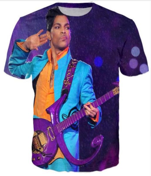

wholefashion menswomens summer style prince purple rain funny 3d print casual tshirt dxr002755061097, White;black