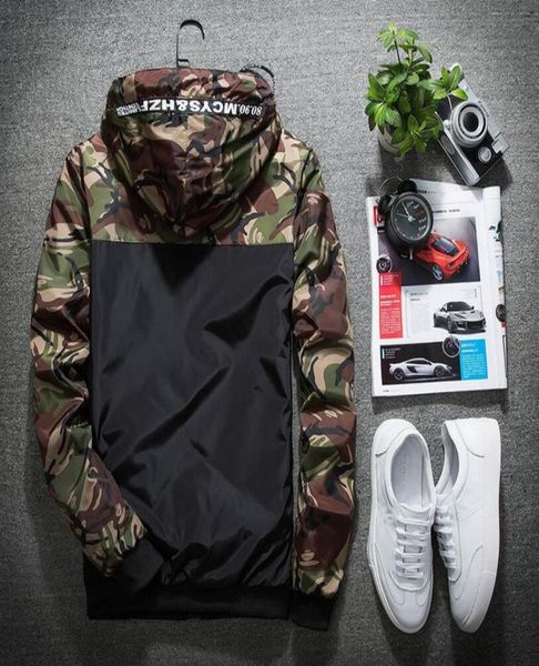 

wholespring autumn camo thin windbreaker jacket teenager camouflage splice windbreaker coats men039s hooded fashion windbr6899434, Black;brown