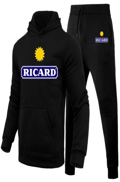 

ricard winter mens clothing men sets printing hoodie set fleece sweatshirt casual sport sweatpants mens tracksuits 2208099567532, Gray