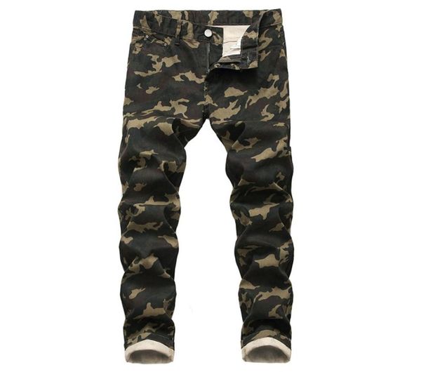 

new men camouflage jeans pencil jeans cargo pants camouflage colorful fashional casual pocket denim pants 086915, Blue