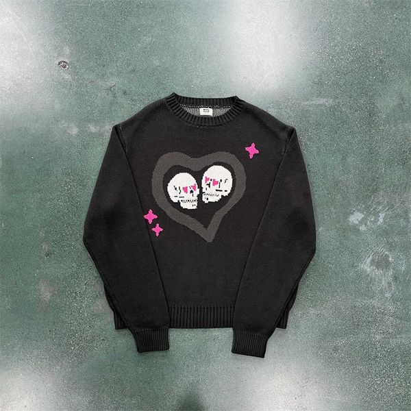 

broken planet couple's knitting sweater lovely women's sweatshirt original heart design breathy clothing, Black;brown