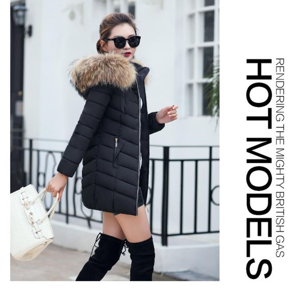 

2022 new arrival fashion slim women parkas winter jacket cotton padded warm thicken ladies coat long coats parka womens jackets3177572, Black