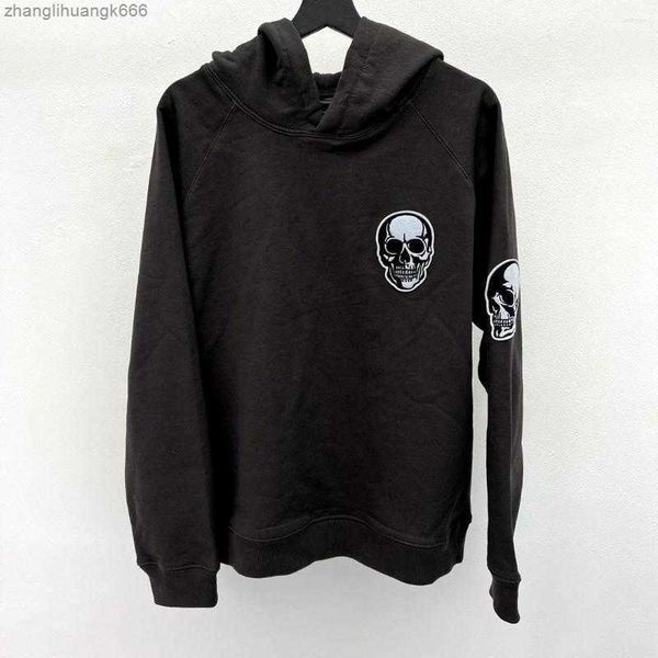 

men's hoodies luxury 2022 number nine face pullover hoody hooded sweatshirts velvet cotton thick fleece asian r078, Black