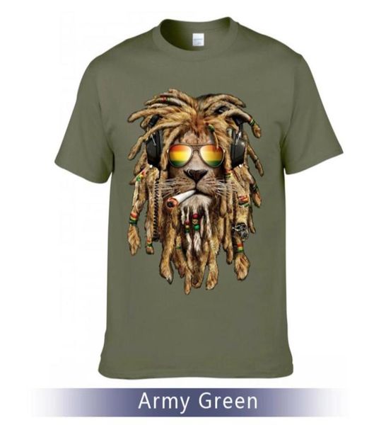 

bobmarley lion smoking tshirt rastalionsmokingfashion cotton and oneck tee274k5303771, White;black