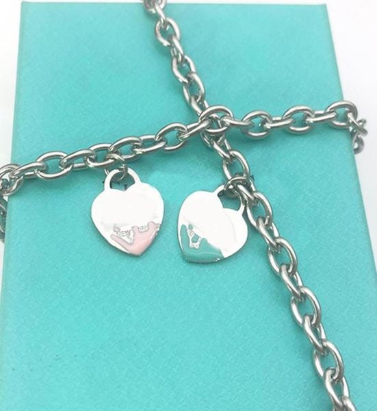 

15mm heart bracelet for woman couple love chain stainless steel fashion valentines day christmas gifts girlfriend accessories whol5489884, Black