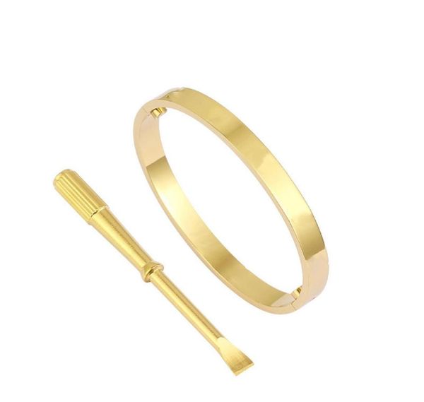 

50 classic men039s and women039s love screw bracelet titanium steel goldplated hypoallergenic nonfade couple9865012, Golden;silver