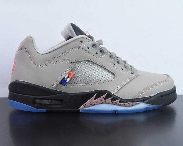 

jumpman 5 low basketball shoes 5s pumice/game royal-black-plum eclipse outdoor sneaker sports with box