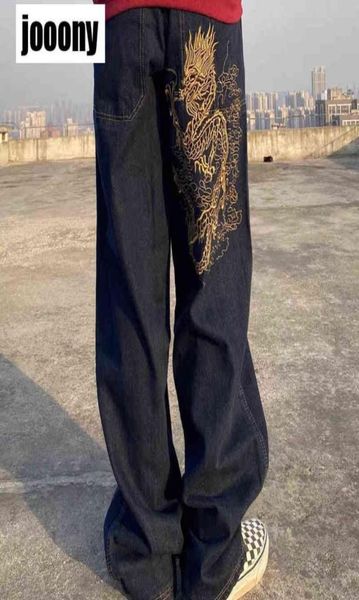

embroidery jean femme baggy denim jeans for men clothing man casual pants men039s jeans casual printed trousers mens pantn pant5792394, Black