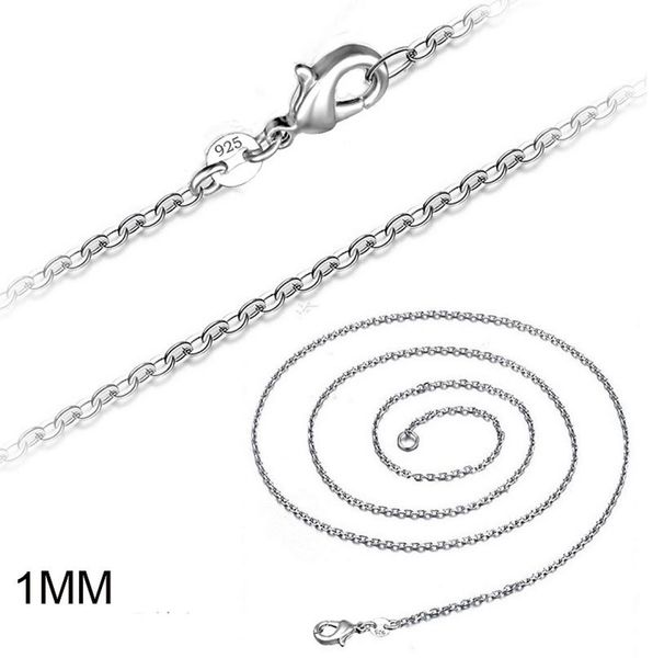 

925 sterling silver o necklace chain 1mm 1624inches diy jewelry for pendants necklace christmas gift women men gift new2103356