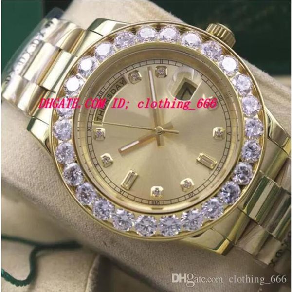

luxury watch men automatic mechanical movement 41mm 4 colors bigger diamond dial & bezel watchs fashion mens watches wristwatch247t, Slivery;brown