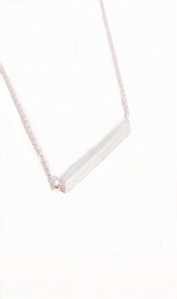 

fashion square bar pendant necklace 18k gold silver plated necklaces for women gift whole3158654