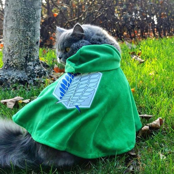 

attack on titan cosplay shingeki no kyojin survey corps cloak cape for pet dog262m, Black