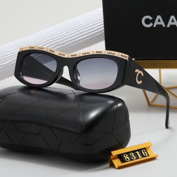 

classics designer cha sunglasses for women classic eyeglasses goggle outdoor beach sun glasses for man mix color optional with box polarized, White;black