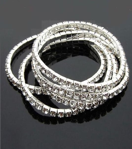 

luxury crystal bracelets for women silver color bracelets bangles fashion jewelry vintage elastic force tennis bracelet3504480, Golden;silver