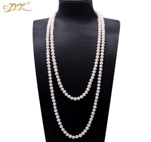 

jyx pearl sweater necklaces long round natural white 89mm natural freshwater pearl necklace endless charm necklace 328 2011049889372, Silver