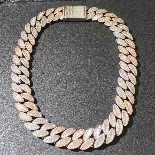 

s925 cuban link sterling silver moissanite jewelry 100% pass diamond tester 20mm 18 inches diamond cuban link