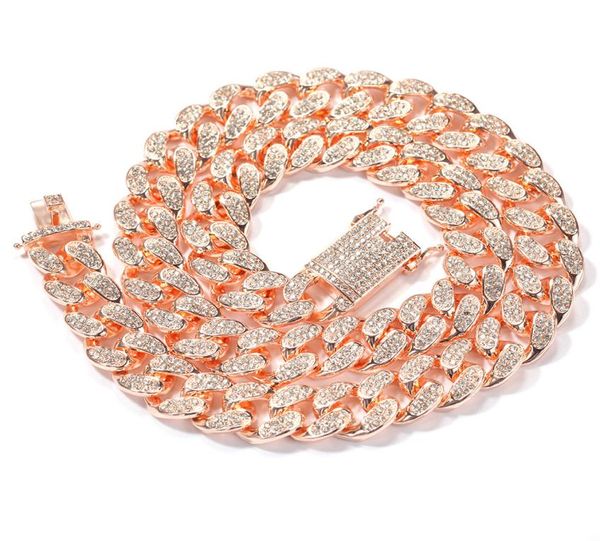 

20mm hip hop alloy cuba chain micro paved cubic zirconia bling iced out square cuban link chain necklaces for men rapper jewelry4405741, Silver