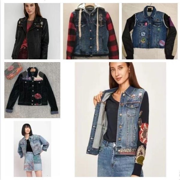 

womens jackets foreign trade spanish womens jacket embroidered print design fashionable brand cotton windbreaker coat in long 230826, Black;brown