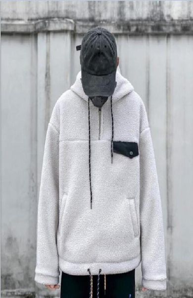 

2021 new casual men and women thickened lamb wool half zipper coat sweater jacket retro embroidery lovers hooded sweater 0126281587479979, Black;brown
