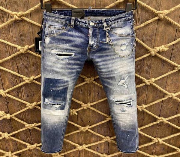 

italian fashion european and american men039s casual jeans highgrade washing pure hand grinding quality optimization la98307892641, Blue