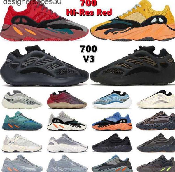 

3m reflective 700 v2 running shoes static inertia wave tephra solid grey utility yeeziness yezziness 7 black designer men women sport sneake, White
