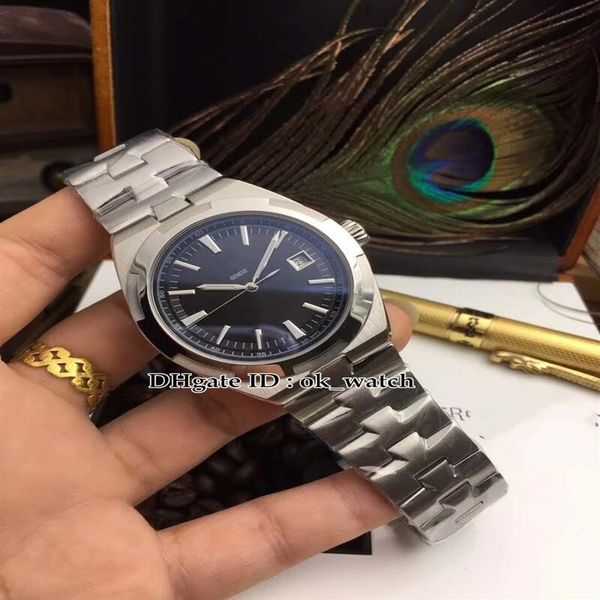 

new 42mm overseas 4500v 110a-b483 black dial automatic mens watch silver case stainless steel hand gents business wat309j, Slivery;brown