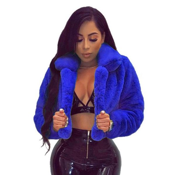 

jrry warm fluffy faux fur coats jackets furry fake fur women cropped jacket open stitch overcoat 6 colors plus size xxl y20014059635, Black;brown