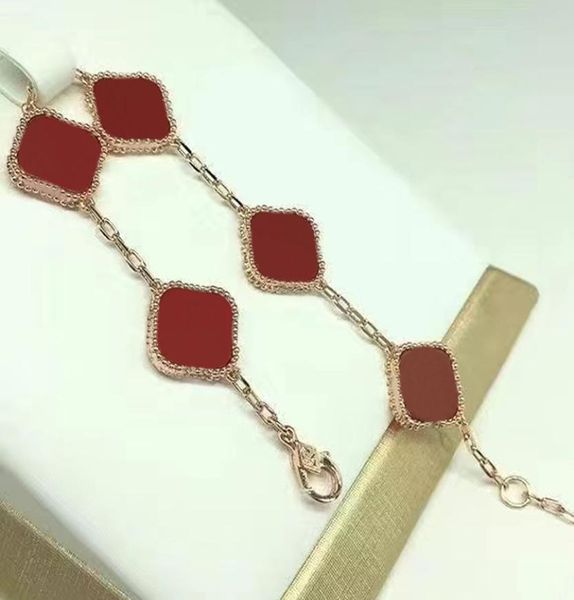 

designer bracelets classic clover bracelet fashion simple exquisite beautiful five flower men and women gold and silver optional 12341759, Golden;silver