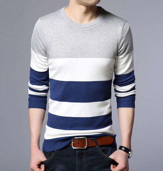 

2019 men fall sweater fashion casual patchwork color round collar thin type sweater sweater men5878034, White;black