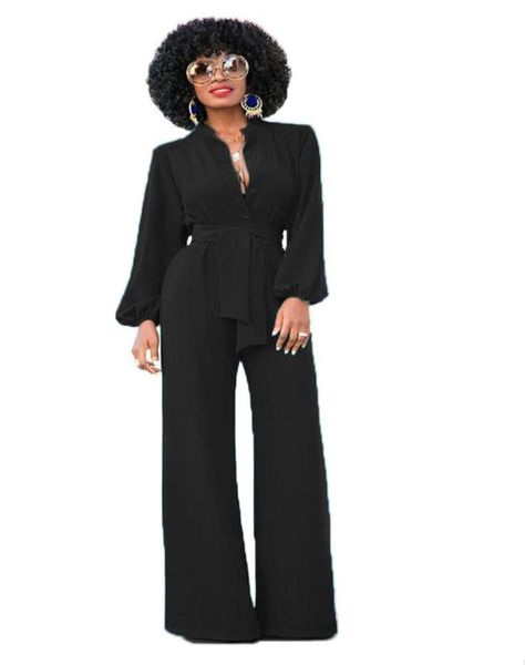 

aletterhin jumpsuits for women 2018 autumn winter long sleeve solid rompers elecasual long pants wide leg jumpsuits1155678, Black;white