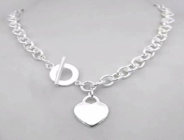 

forever heart pendant ot buckle love necklace for womens and mans silver plating thick chain necklaces jewerly designer link chain5443089